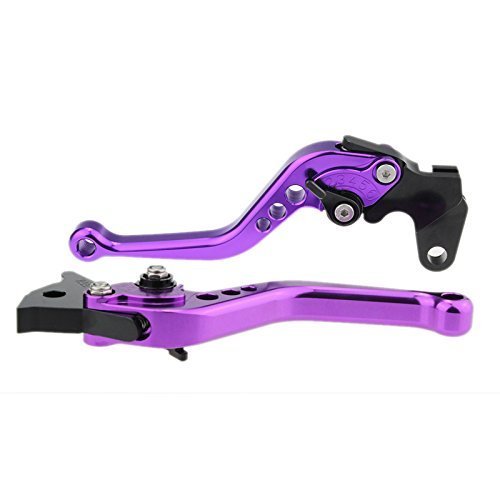 FXCNC CNC Brake Clutch Levers for GROM MSX125 CBR300R CB500X, Aluminum, Purple Lever with Black Adjuster, 2011-2020 Models