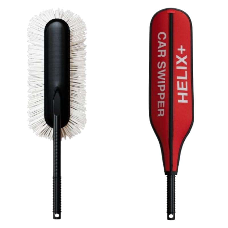 Helix+ Waxcoated Microfiber Car Duster,Duster For Car Cleaning Soft Brush/Mop With Handle For Exterior,Dry Home,Kitchen,Office