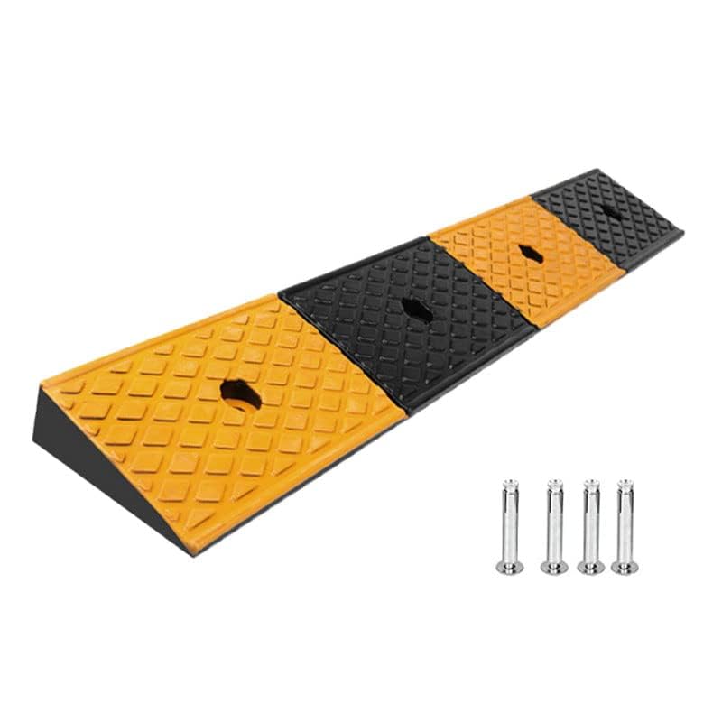 Nisorpa Heavy Duty Rubber Curb Ramp - 2" Rise, 10 Ton Capacity, 39.3x5.9 in, Black+Yellow, Ideal for Vehicles and Wheelchairs