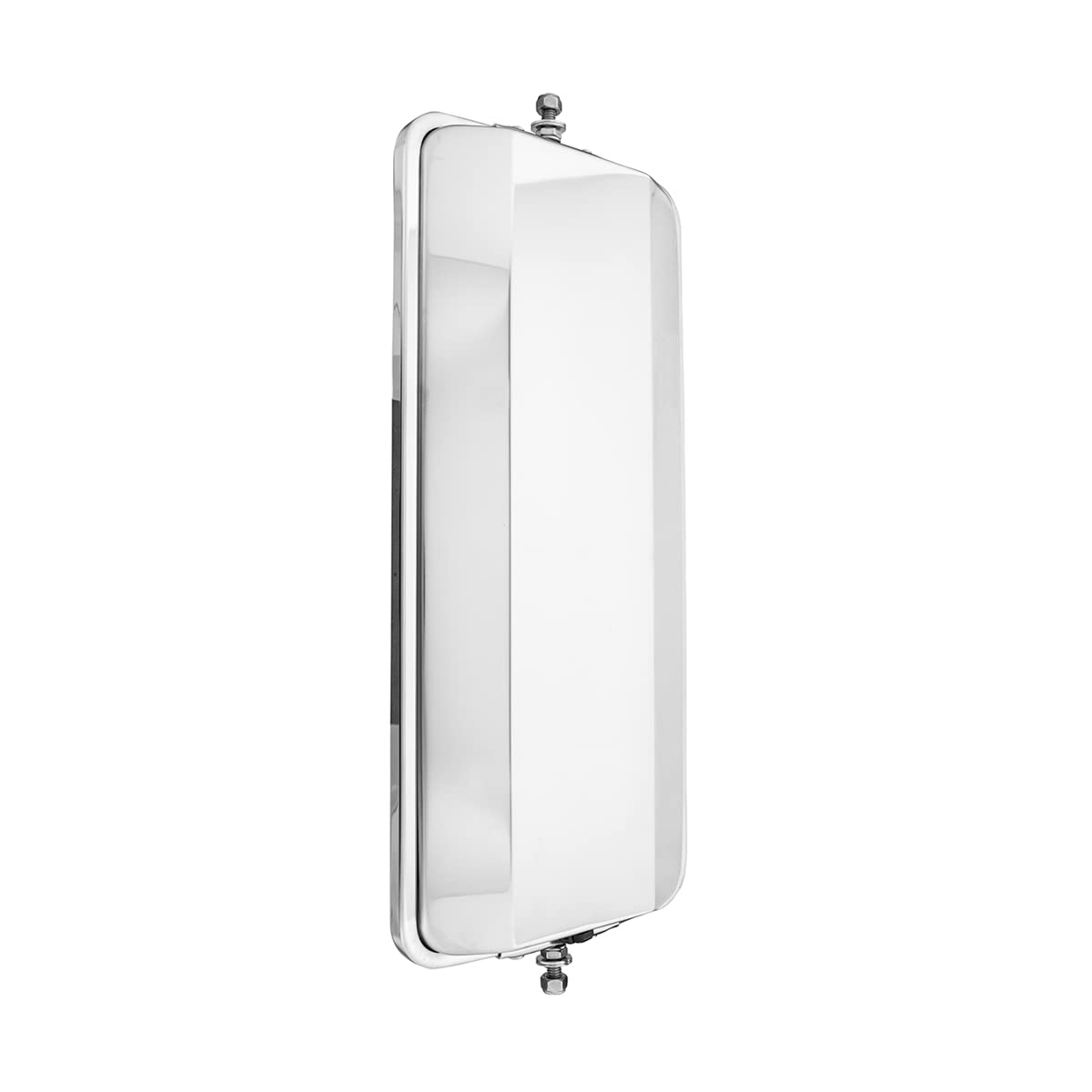 United Pacific Heated Stainless Steel West Coast Mirror 7" x 16" - Silver for Peterbilt Kenworth Freightliner