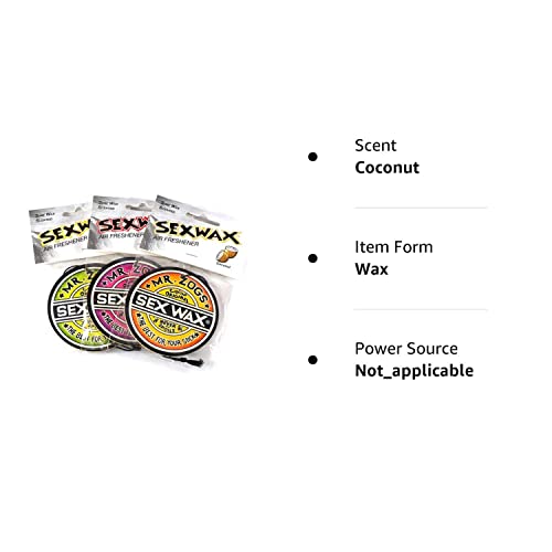 Sex Wax Air Freshener Multi Pack - Coconut, Pineapple & Strawberry - 3 Count