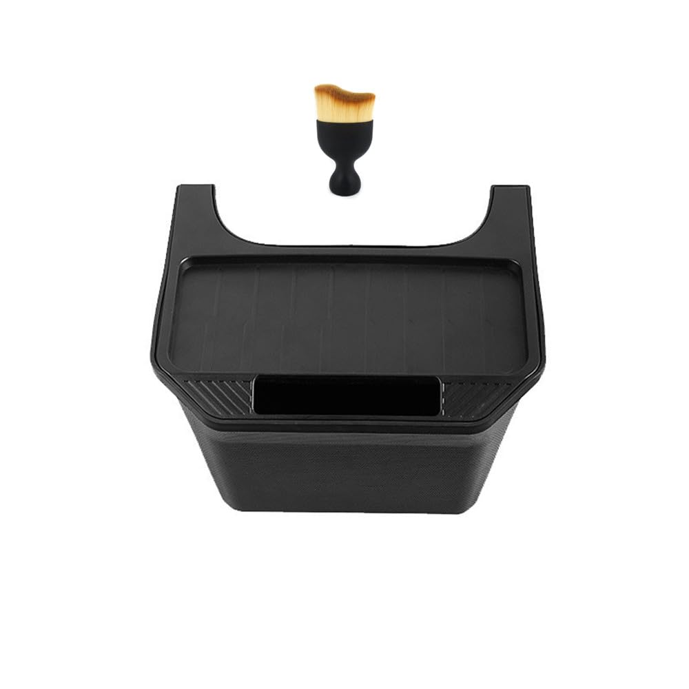 LHYUSHUN 2025 Upgrade Tesla Model Y Silicone Trash Can + car brushRear Center Console Organizer & Backseat Storage Box,Car Garba