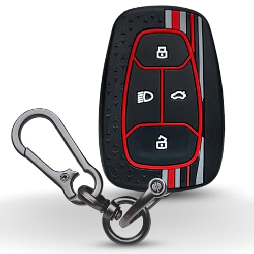 Keycept Tristar Silicone Key Cover Compatible With Tata Nexon | Harrier | Altroz | Tigor | Safari | Punch |Tiago| Ev 4 Button Sm
