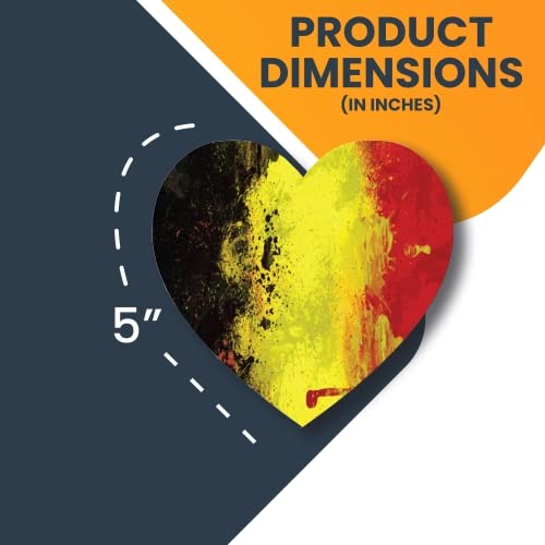 Magnet Me Up Belgium Belgian Brussels Flag Heart Magnet Decal, 5 Inches, Heavy Duty Automotive Magnet For Car Truck Suv, Sticks