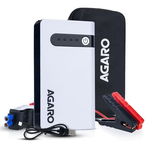 Agaro Primo Portable Jump Starter For Car & Bike, 12000Mah Battery, 3 In 1, Power Bank, Led Flashlight 3 Mode, Safety Protection
