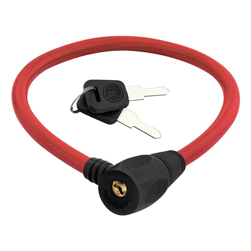 KONIO Heavy Duty Helmet Lock AntiTheft Multipurpose Iron Cable Safety Lock (Red&Black)