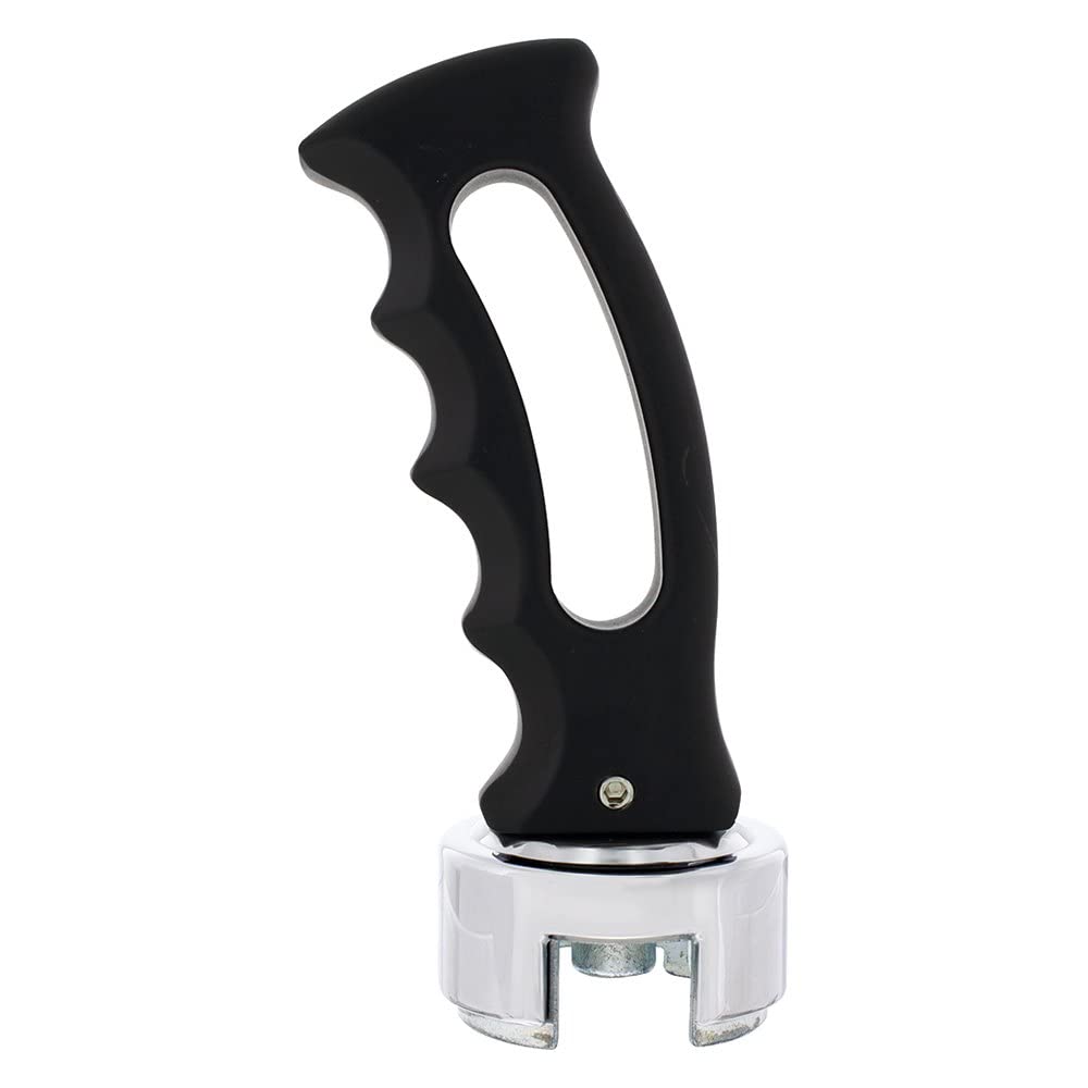 United Pacific 70694 - Manual Transmission Shift Knob - Black ''Slot'' 13/15/18 Speed Gearshift Knob With Adapter