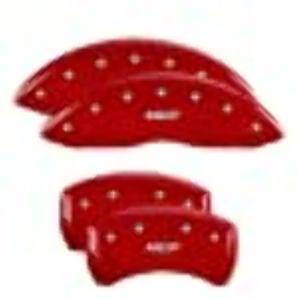 Mgp Caliper Covers 11221Smgprd Mgp Red Powder Coat Finish, Silver Characters, Set Of 4