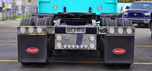 Peterbilt Motors 24 x 24 Heavy Duty 1/4 Thick Rubber Black Semi Truck Mud Flaps-Pair