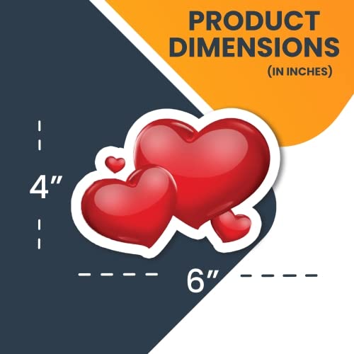 Magnet Me Up Red Hearts Magnet Decal, 6x4", Heavy Duty Vinyl for Cars, Fridges, Laptops - M-28, Perfect for Valentine's Day