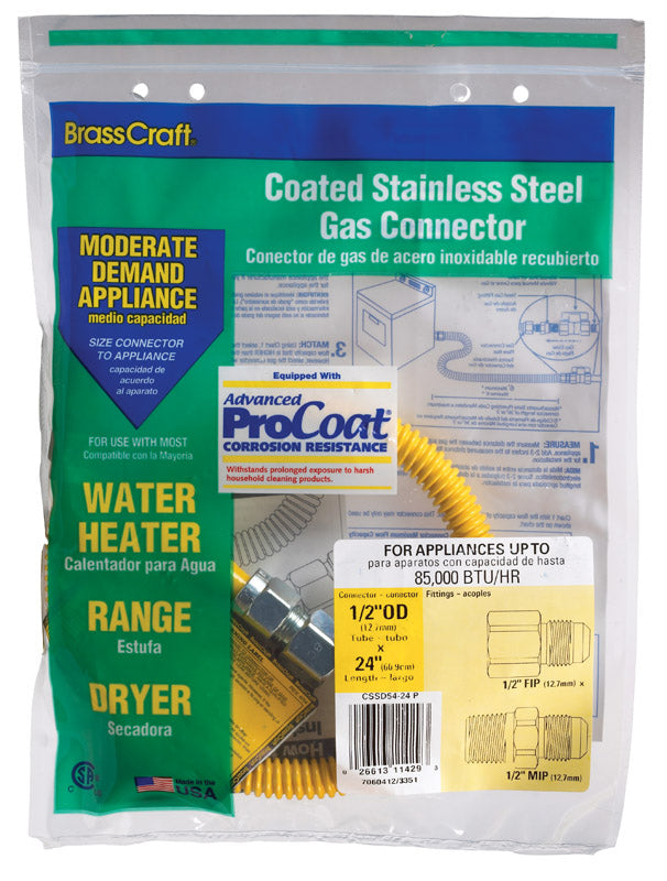 GASCN 3/8ID1/2MX1/2F 24 inch (Pack of 1)