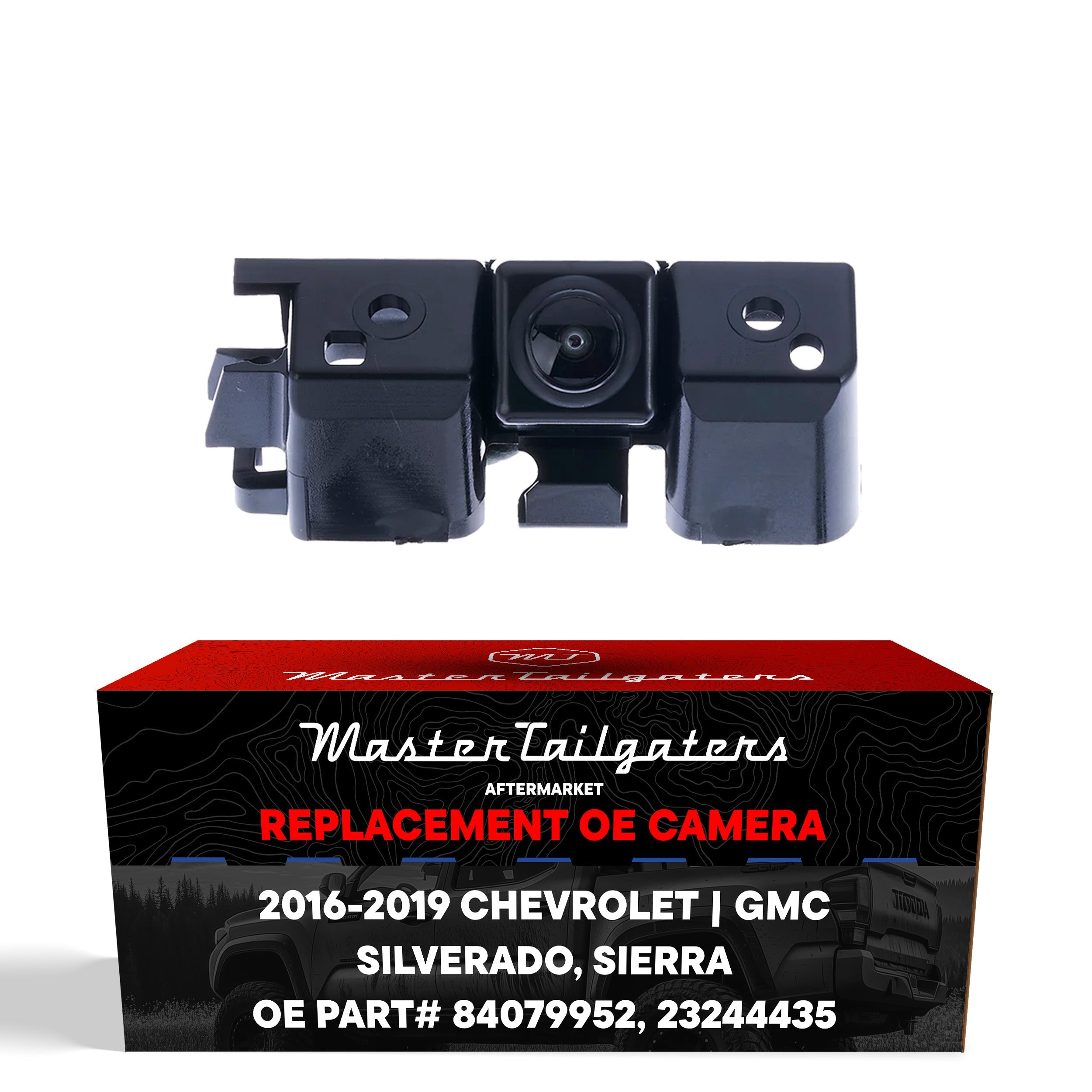 Chevrolet Silverado / GMC Sierra w/o EZ LIFT, w/o AVM, w/o Remote Tailgate (2016-2019) OEM Replacement Backup Camera OE Part  # 84079952, 23244435