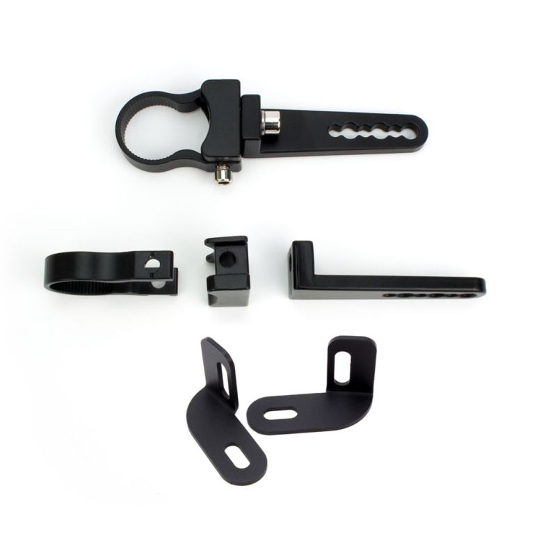 Aux Light Mounting Bracket, Fork Mount Clamps Harley Sportster FXR Dyna 6"-8" Space