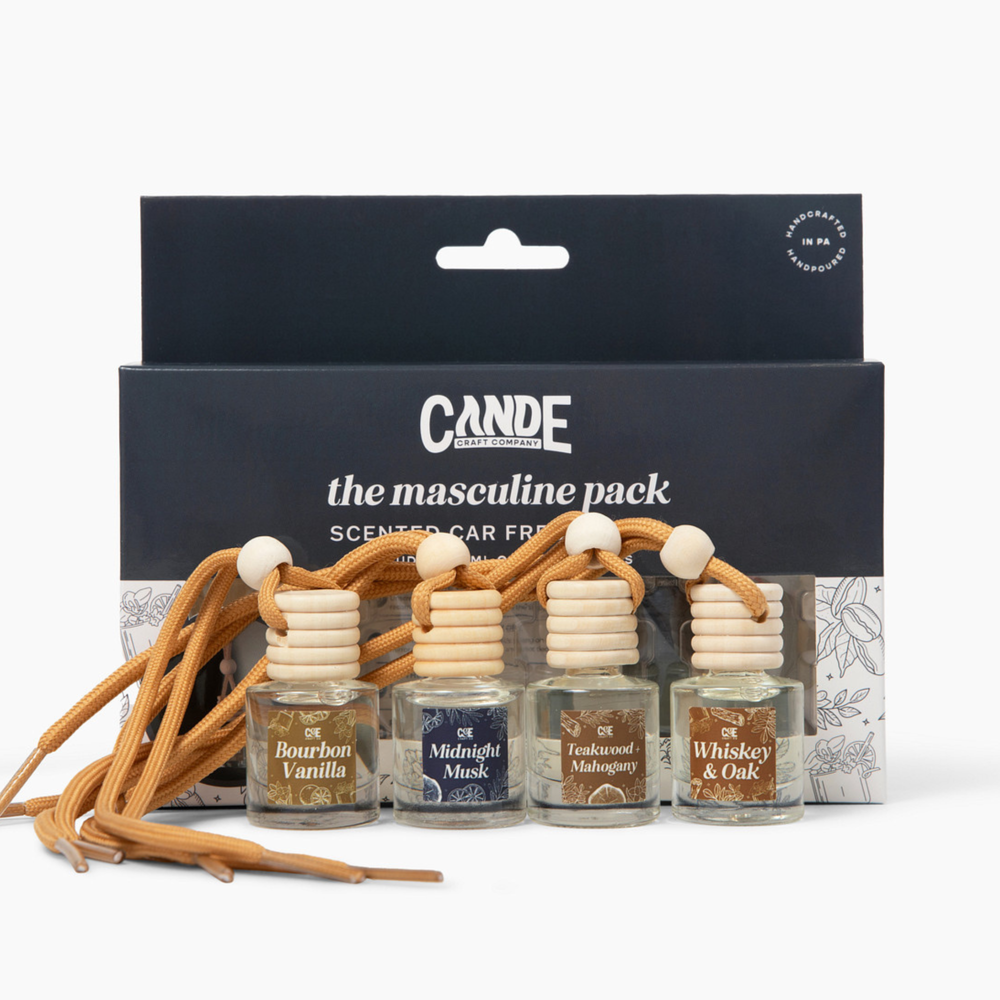 Masculine 4 Pack Scented Car Fresheners Bundle
