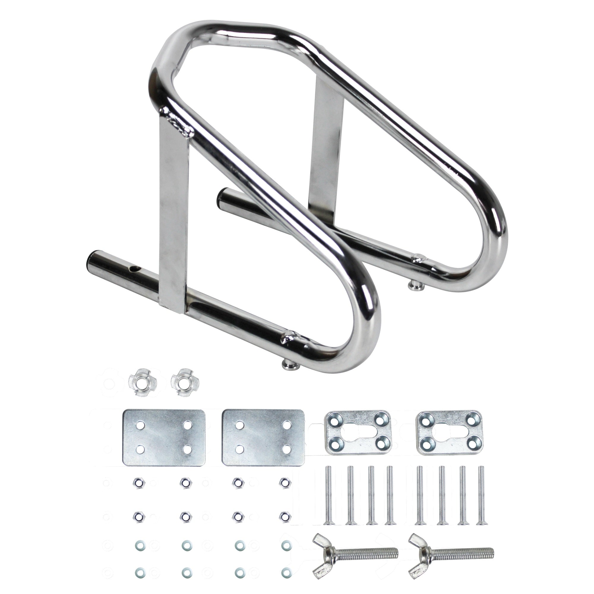 Extreme Max 5001.5763 Deluxe Chrome Motorcycle Wheel Chock  5.5 Wide