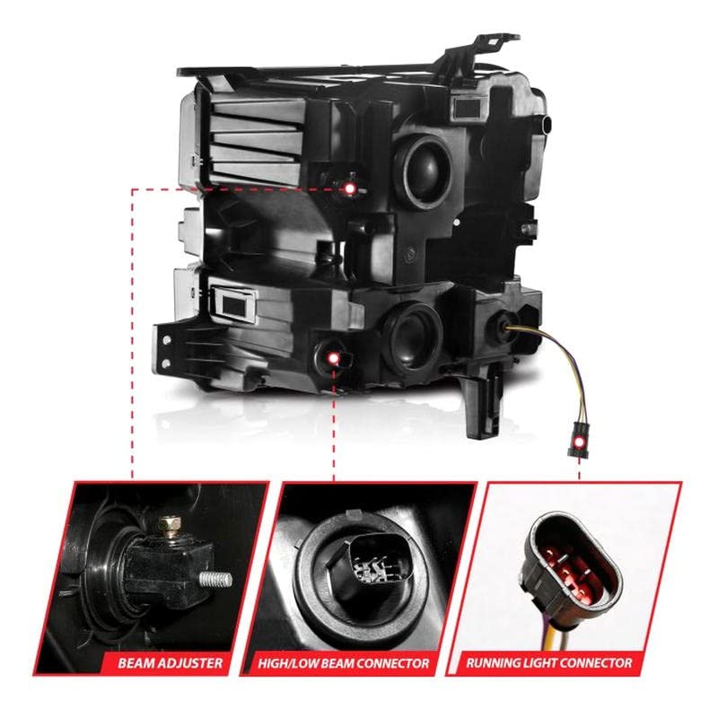 Anzo Usa Anzo - 19-22 Chevrolet Silverado 1500 Led Proj Hl W/Lgt Bar Swbk Seq. Blk W/In. Light - Passenger Side (111566-R)