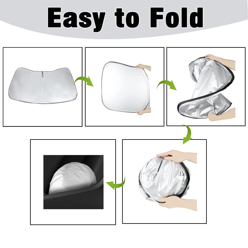 M-s-tag Custom Windshield Sun Shade for ME 2021 2022 2023 2024 2025 Front Window Sunshade Sun Visor 240T Shade Blocks UV Rays Ca