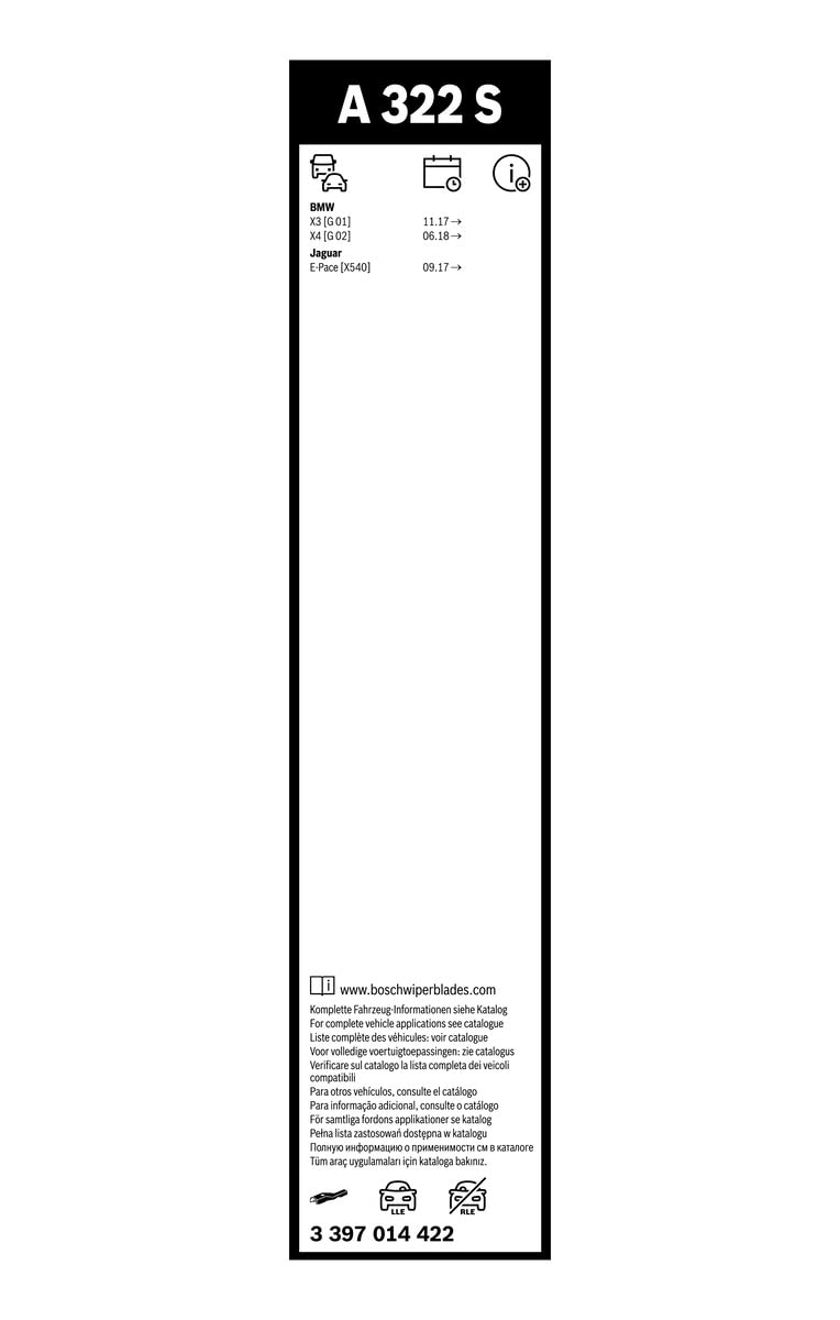 Bosch 3397014422 Aerotwin Oe Replacement Wiper Blades Driver & Passenger Side - Set Of 2 (26'' & 20'')