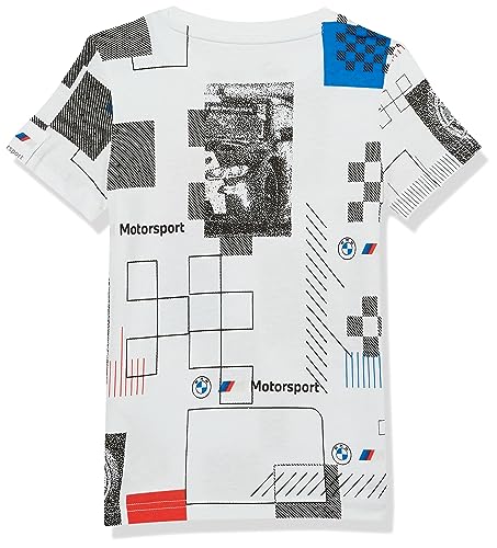 PUMA Kids' BMW M Motorsport Graphic T-Shirt, White, 6