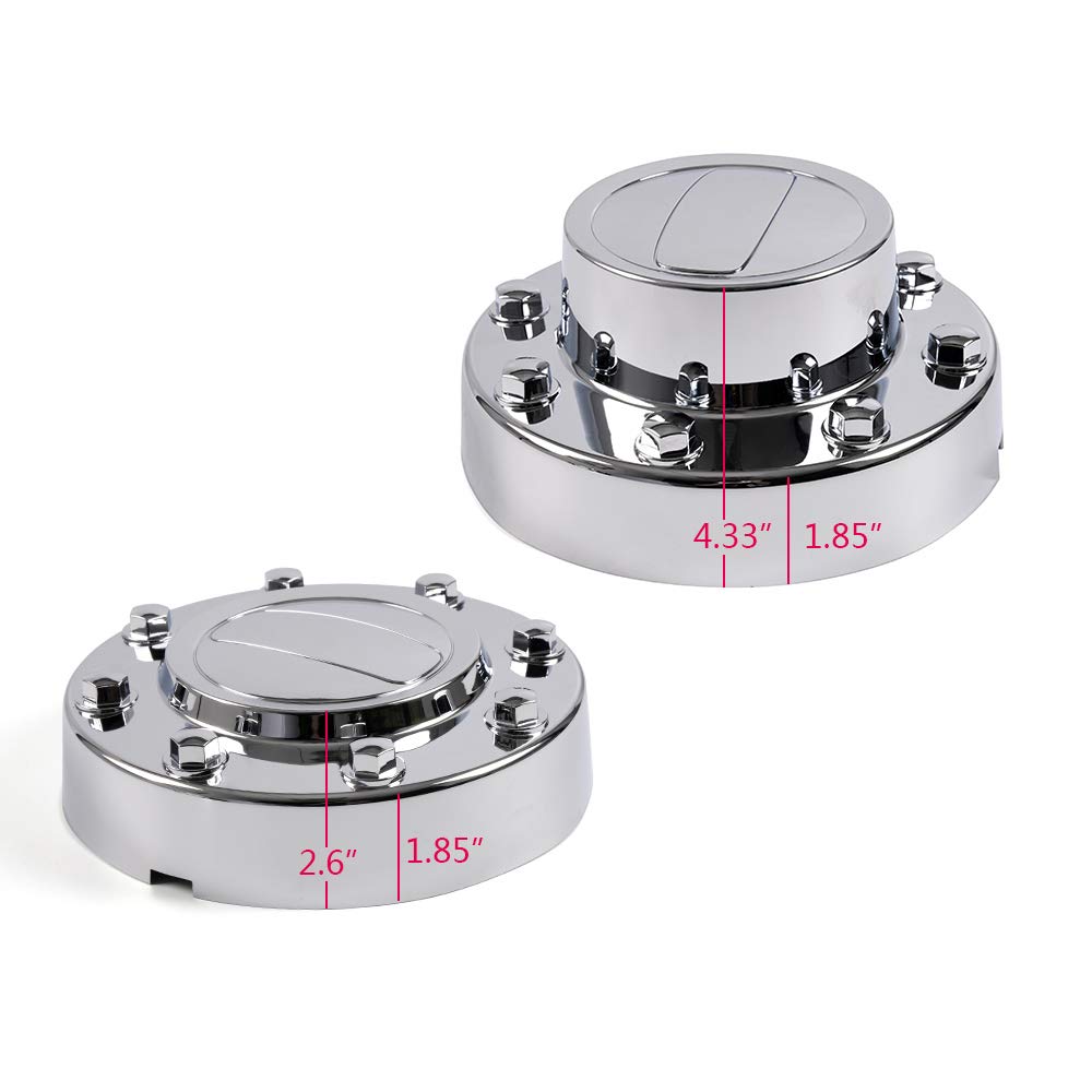 4Pcs/Set Car Center Hubcaps Compatible for Dodge 2011-2016 Ram 3500 1-TON Dually DRW Alcoa Alloy Wheel Chrome Center Caps Front+