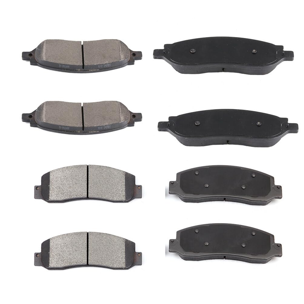 Cciyu D1069 D1068 Front & Rear Semi-Metallic Disc Brake Pads Kit For Ford For F-250 Super Duty 2005-2007, For Ford For F-350 Sup