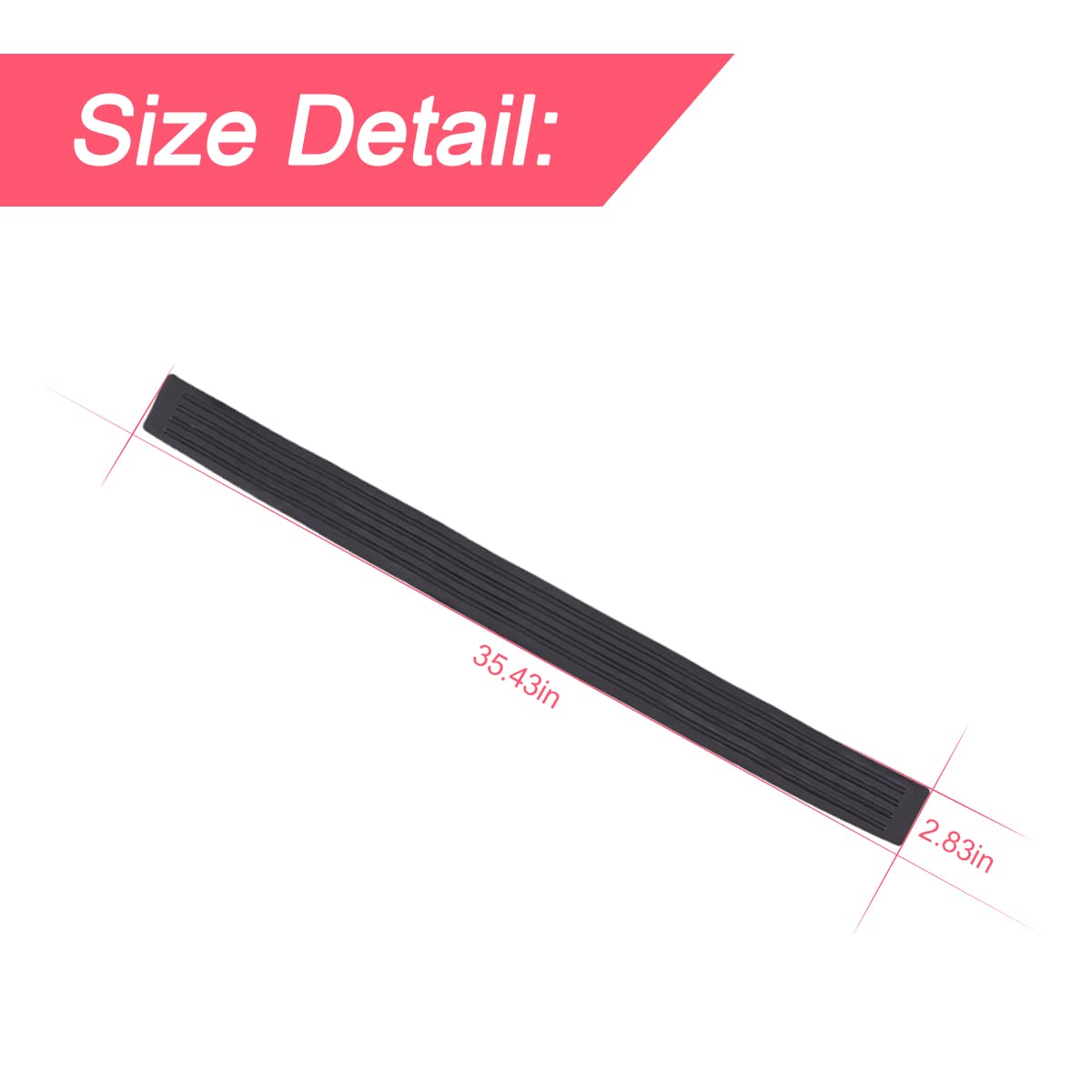 Car Rear Bumper Guard Protector, Anti-Scratch Abrasion Resistant 35' Universal Non-Slip Black Rubber Trunk Door Sill Protector For Most Cars, Car Exterior Accessories (Black1)