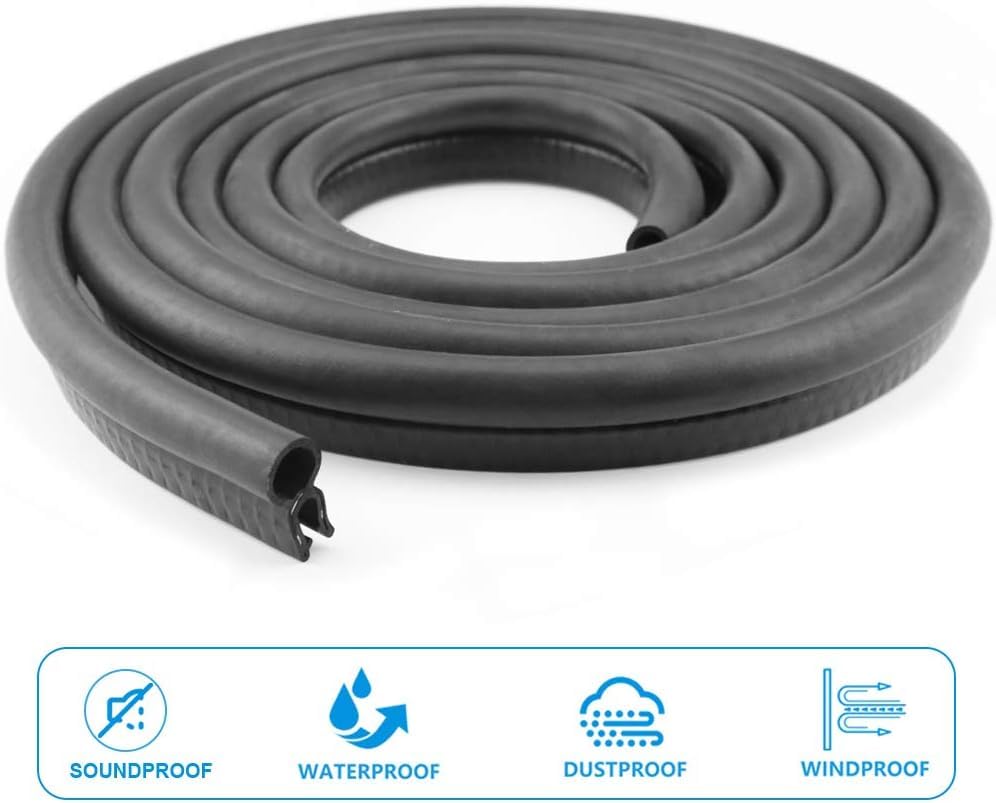 Storystore Automotive Door Weather Stripping 26Ft Car Door Rubber Edge Trim Seal Strip Gasket with Top Car Door Seal Strip for B