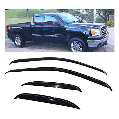 Gldifa Smoke Window Visors Compatible With 2000-2005 Chevy Impala Wind Deflectors Sun/Rain Guards 94234