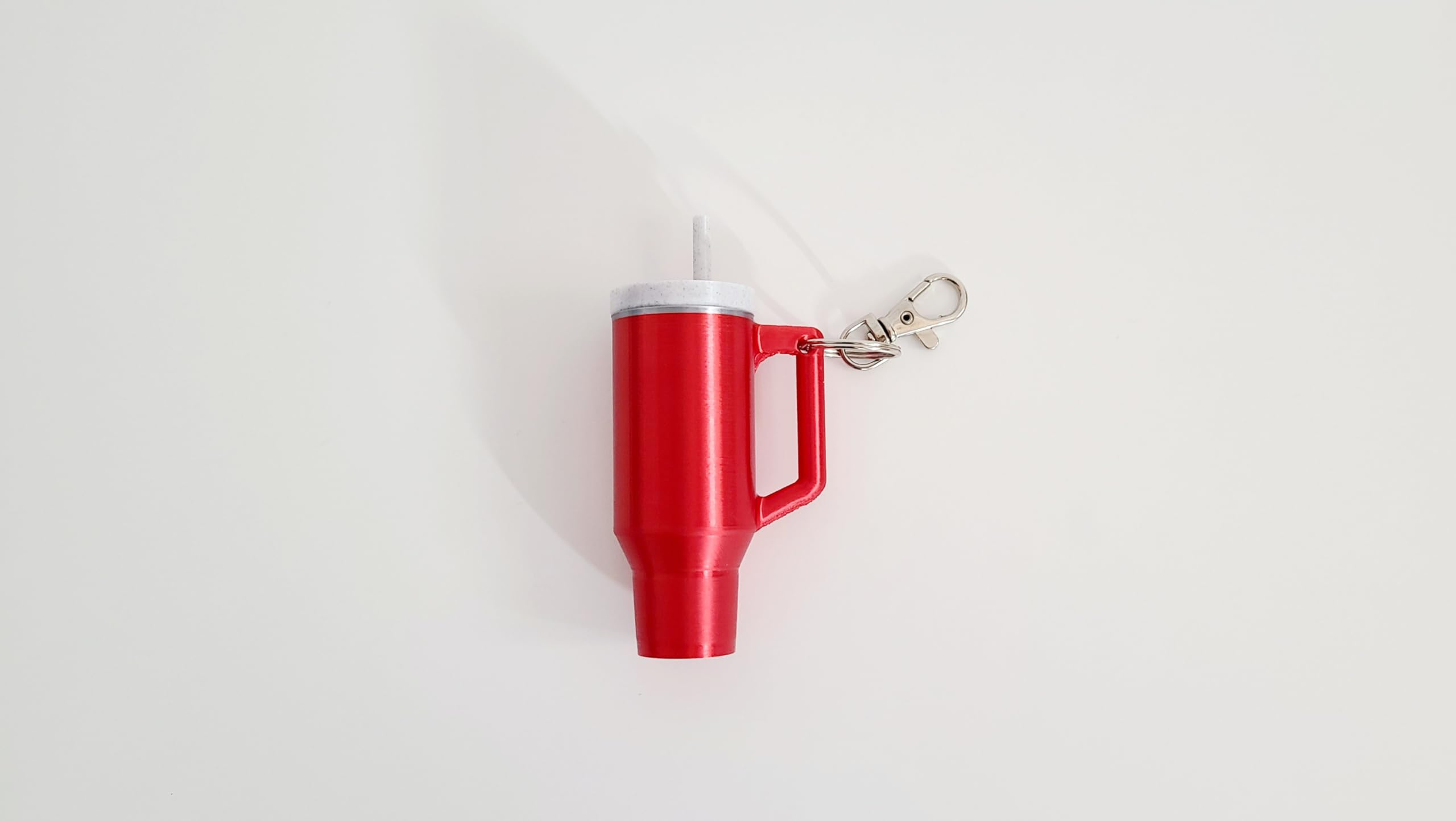 Miniature Stanley Tumbler Cup Replica Keychain - 3D Printed Desk Accessory (3 Pack: Shiny Red)