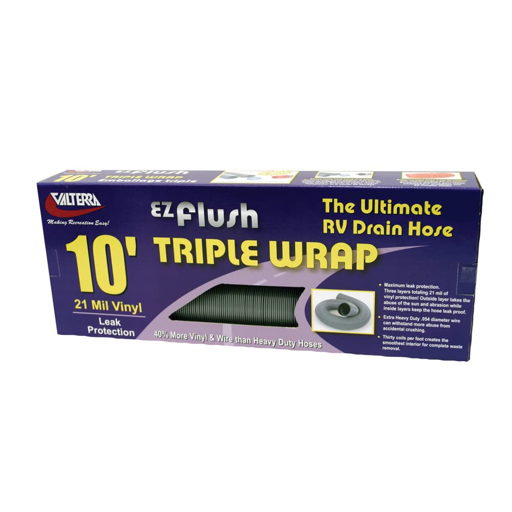 Valterra D040050 EZ Flush Silver 10 Triple Wrap Drain Hose
