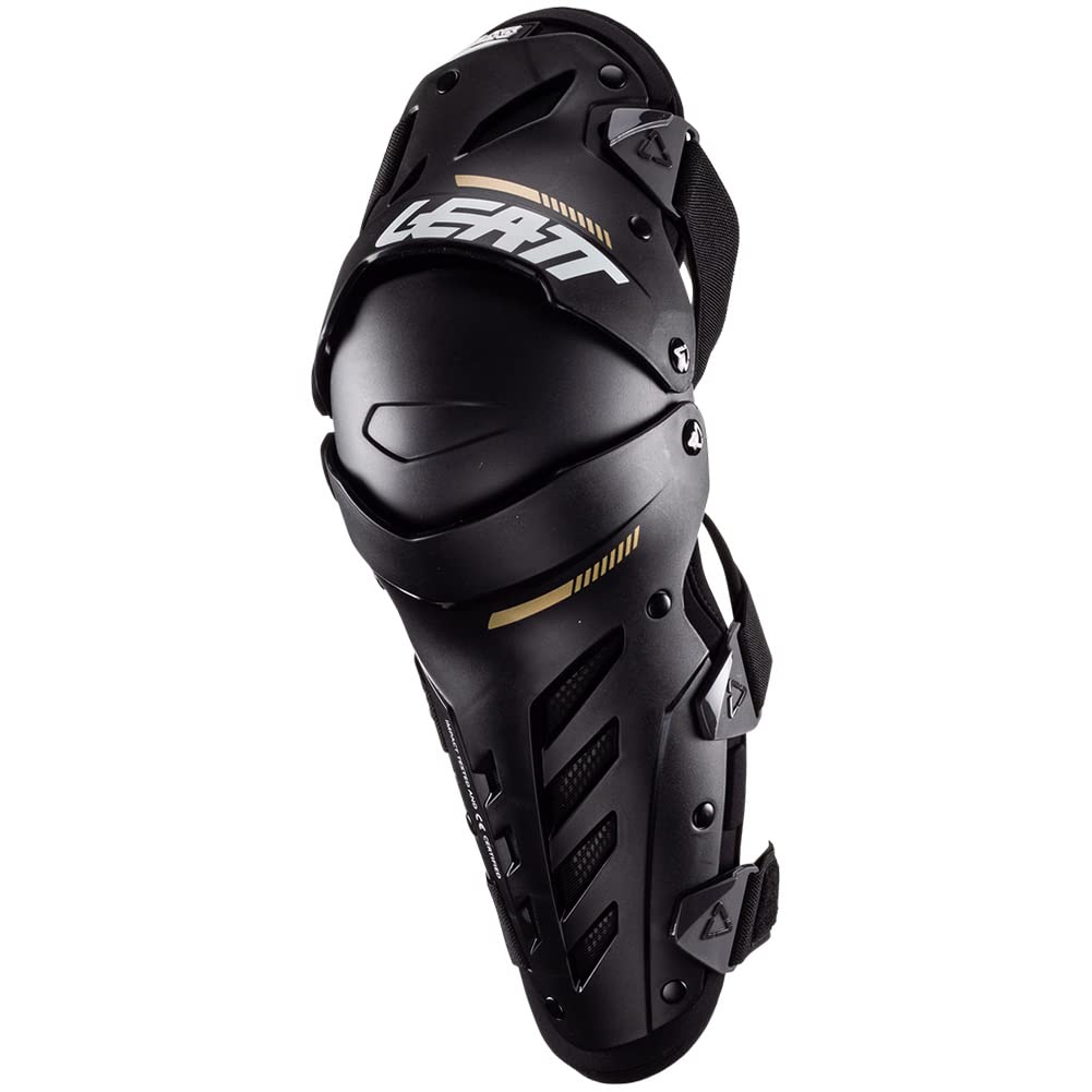 Leatt Brace Unisex-Adult Motorcycle Pivoting Knee And Shin Hard Shell Impact Foam Guard (Black, Large)