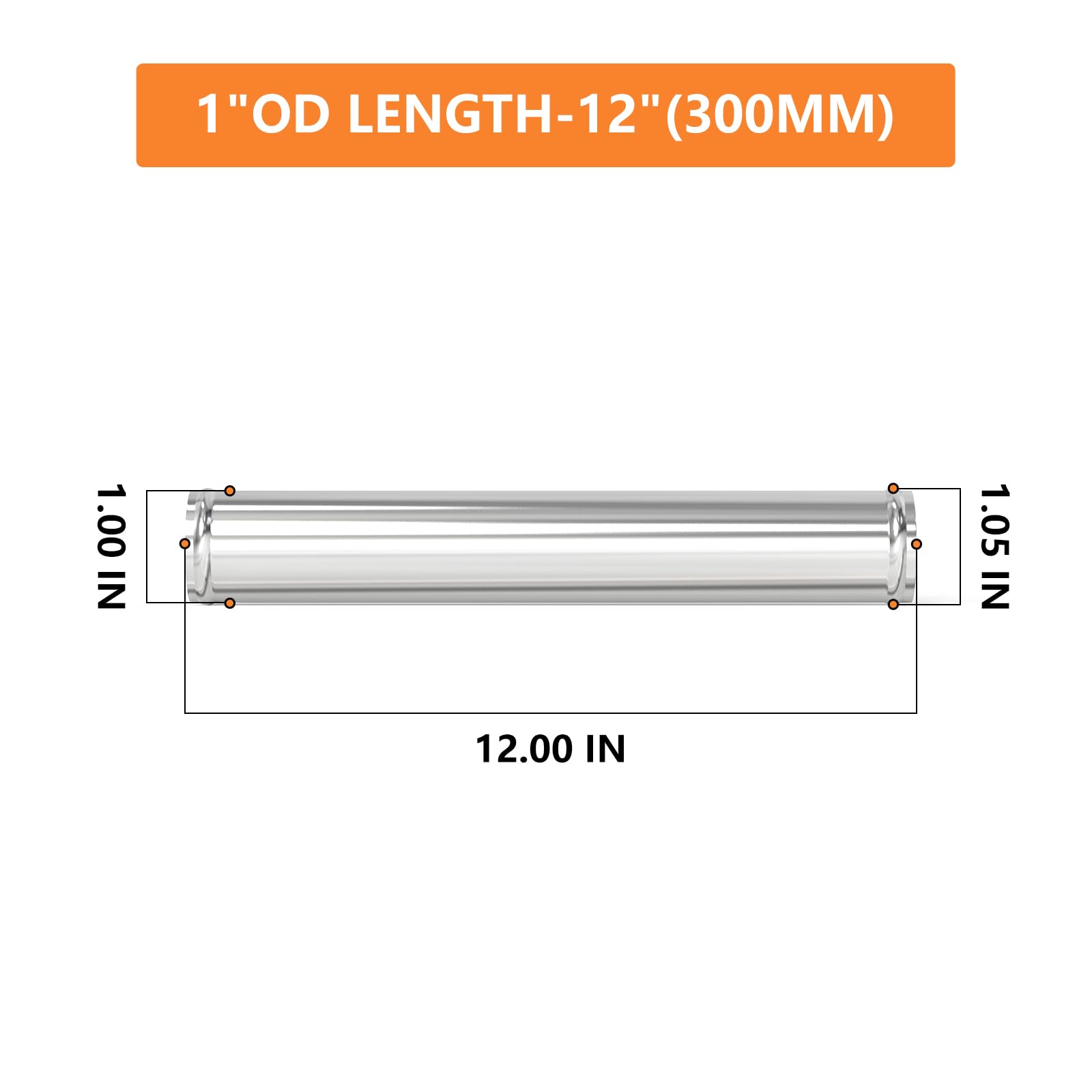 Gasher 1Pcs 12''(300Mm) Aluminum Alloy Tube Aluminum Straight 1''Od With Bead Roll, Intercooler Pipe For Intake And Cooling Syst