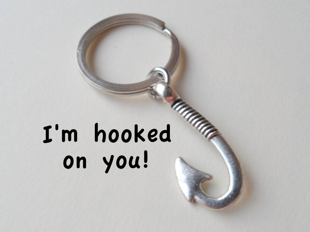 Jewelryeveryday Fish Hook Keychain - I'M Hooked On You; Couples Keychain