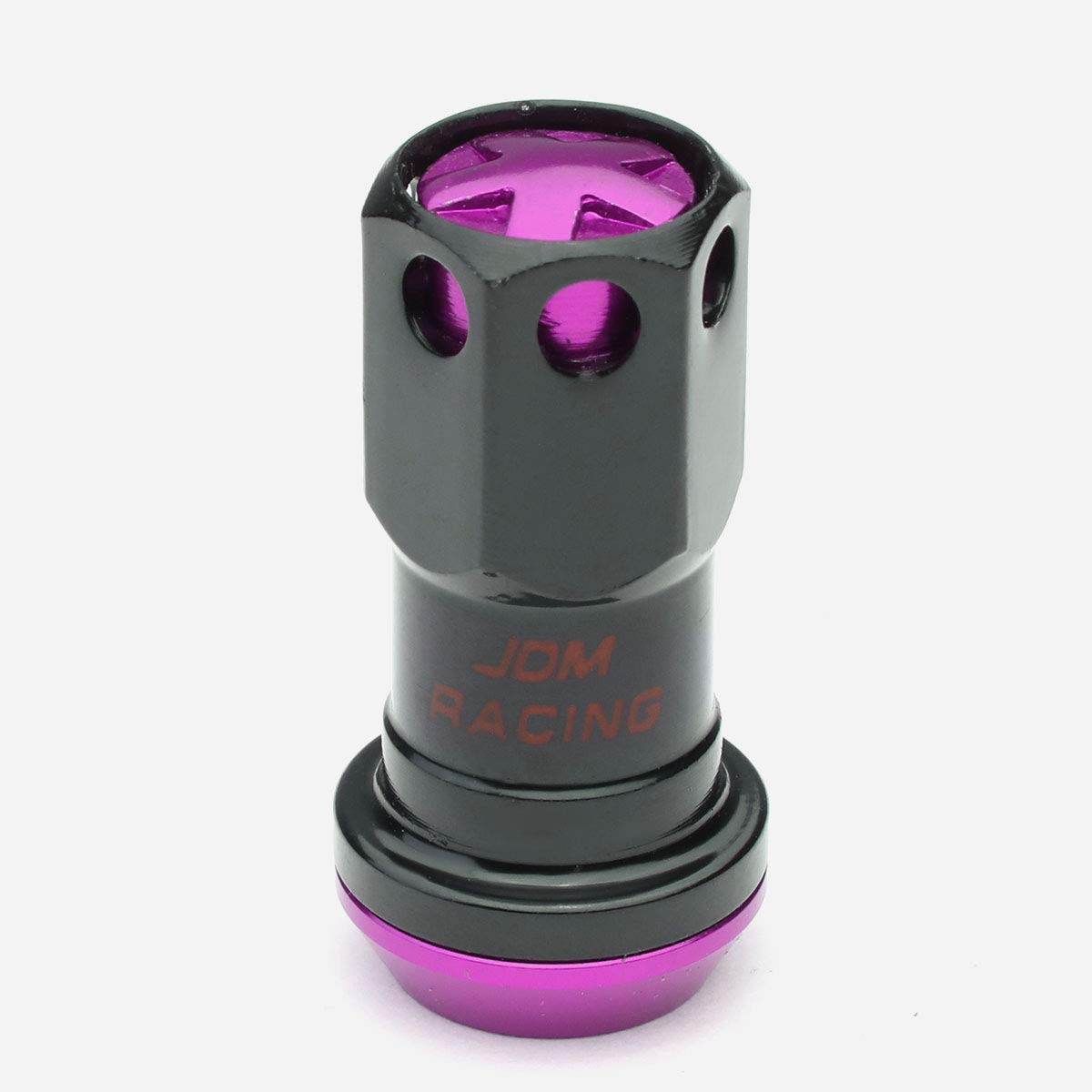 DNA MOTORING Closed End Wheel Lug Nuts Set, M12 x 1.25, Steel, Purple/Black, Model LN-ZTL-9016-125-PP, Includes Lock Nuts & Adapter