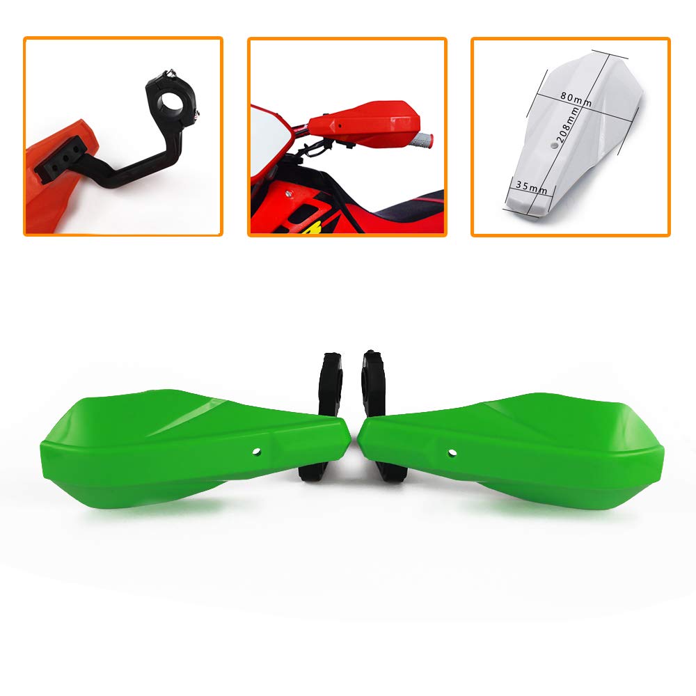 AnXin Green Motorcycle Handguards for 7/8 & 1 1/8 Handlebar - Universal Fit for KLX, KX Dirt Pit Bikes & ATVs