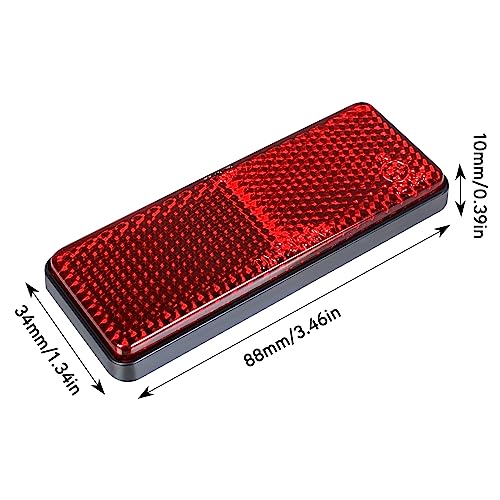 FajerminArt 10 Pack Red Self Adhesive All Plastic 3.46 Rectangle Reflectors for Mailbox, Motobikes, Trailers, Trucks, Boats, Suv
