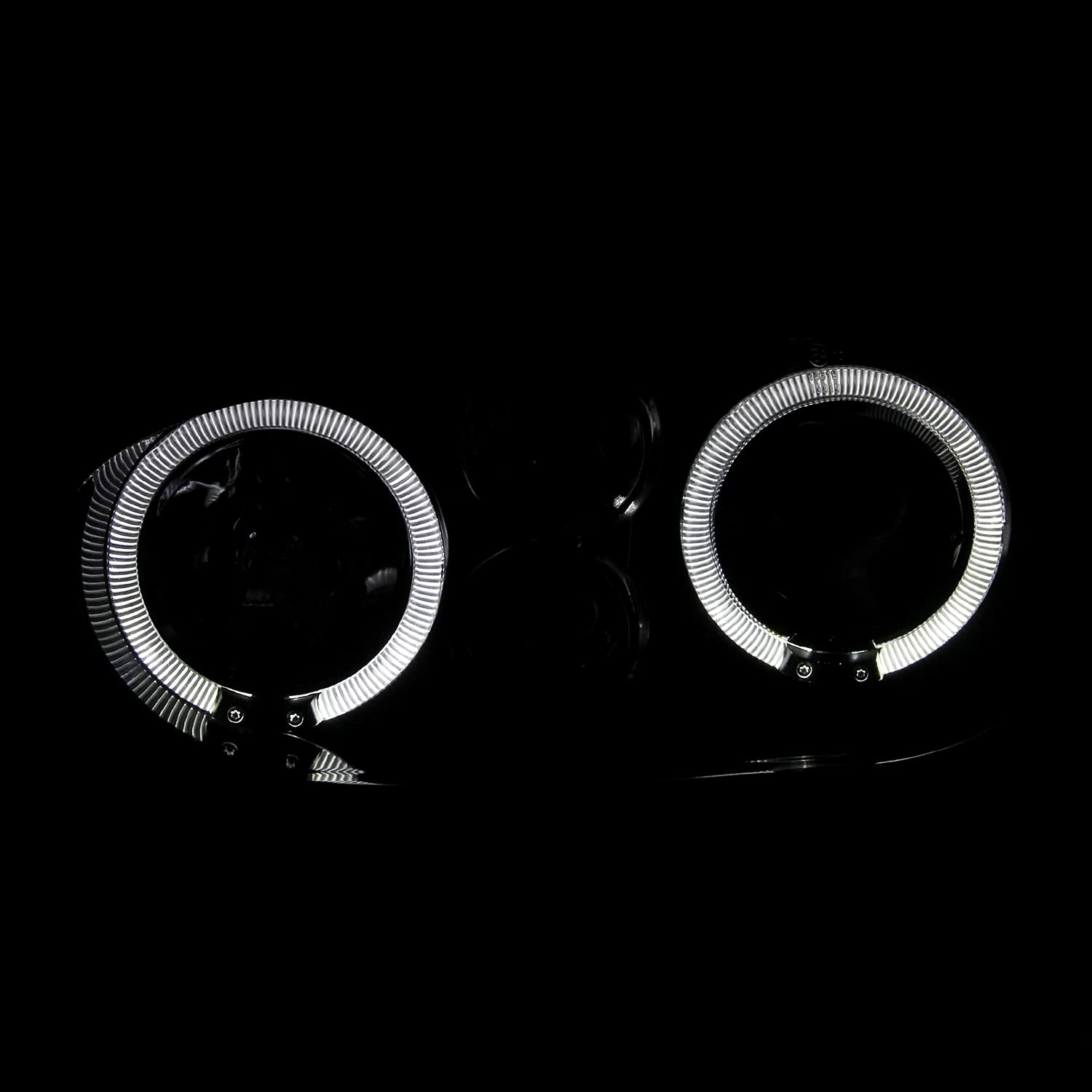SPEC-D TUNING Dual Halo Projector Headlights for 1999-2006 VW Golf/GTI, Black Housing, Smoke Lens, Model LHP-GLF99G-TM