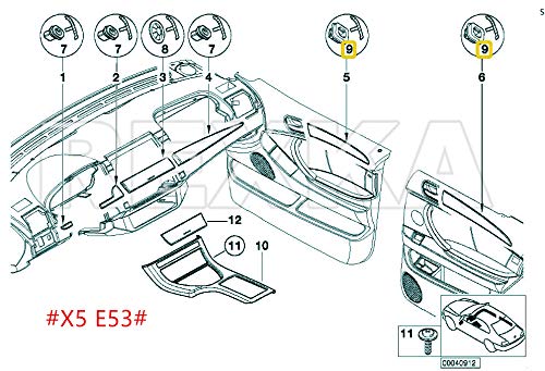 Rexka 30Pcs Interior Trim Moulding Door Retainer Trim Finisher Clips E46 E90 E91 X5 Compatible With Bmw E46 E90 E91 E92 320I 323I 325I 328I 330I M3 X5 E53 07149158194