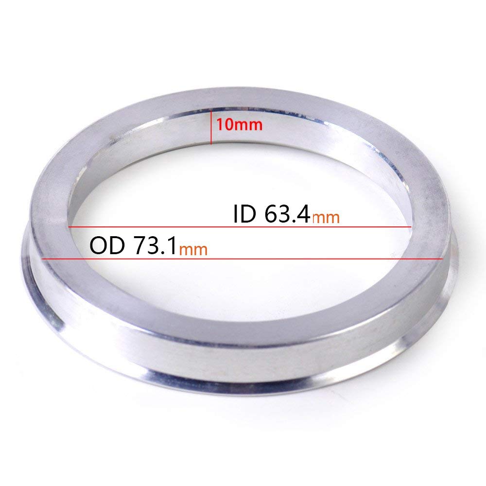 Zhteapr 4Pc Wheel Hub Centric Rings 73.1 To 63.4 Od 73.1Mm Id 63.4Mm - Aluminium Alloy Wheel Hubrings 63.4 To 73.1