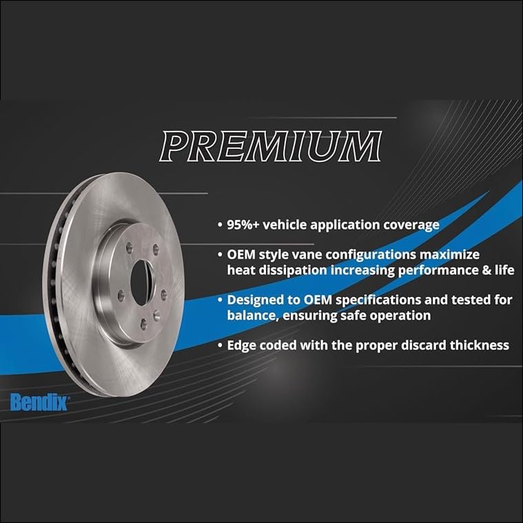 Bendix Premium Prt5483 Front Brake Rotor For Mercedes-Benz E320 2009-2003, E350 2009-2006