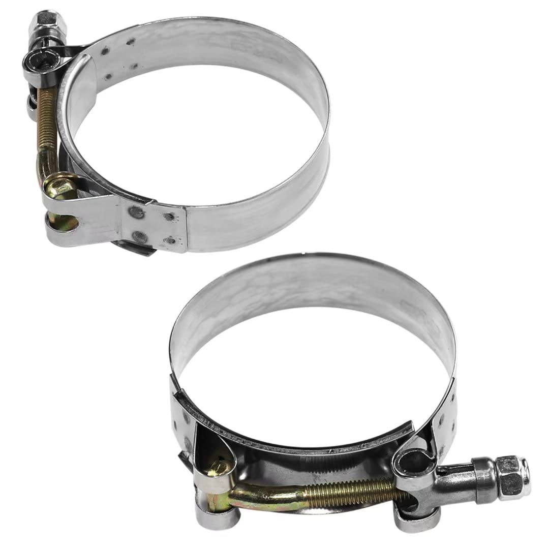 Wysiwyka 2 Pack 3.15 T-Bolt Hose Clamps, 304 Stainless Steel Turbo Intake Clamp, Working Range 87Mm-95Mm For 3.15 Hose Id