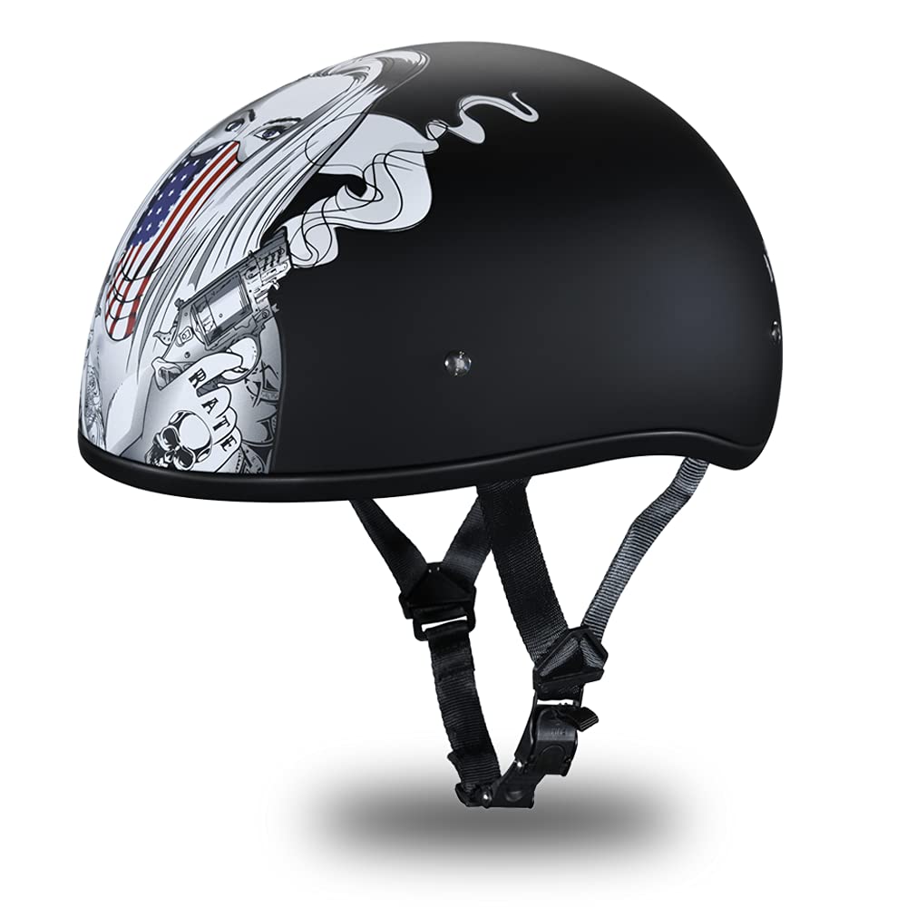 Daytona Helmets Half Skull Cap Motorcycle Helmet - Dot Approved [Make 'Em Pay] [2Xl]