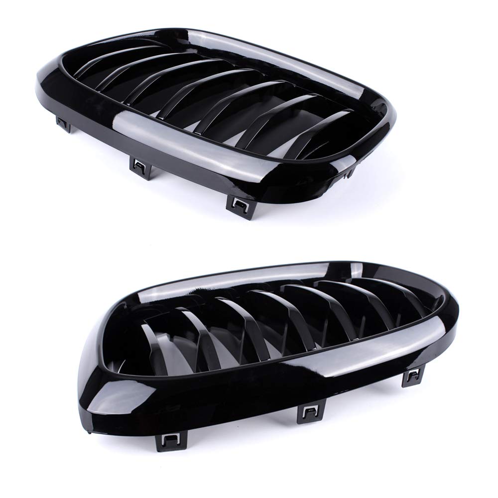 Sna Front Kidney Grille For 2018-2021 Bmw X3 G01 2019-2021 X4 G02 (Single Slat Abs Gloss Black X3 Grill, X4 Grill)