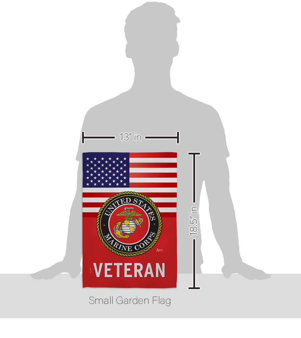 Us Marine Corps Veteran Garden Flag - Armed Forces Usmc Semper Fi United State American Military Retire Official - House Decorat