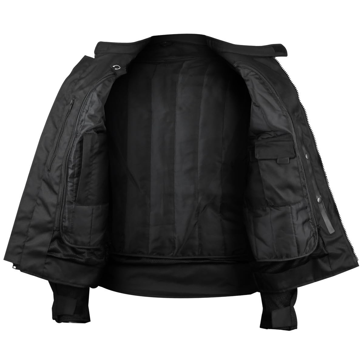 Vance Leather Viper Mens Black Reflective Mesh Motorcycle Jacket W/Ce Armor & Thermal Removable Liner (Black, 4X-Large)