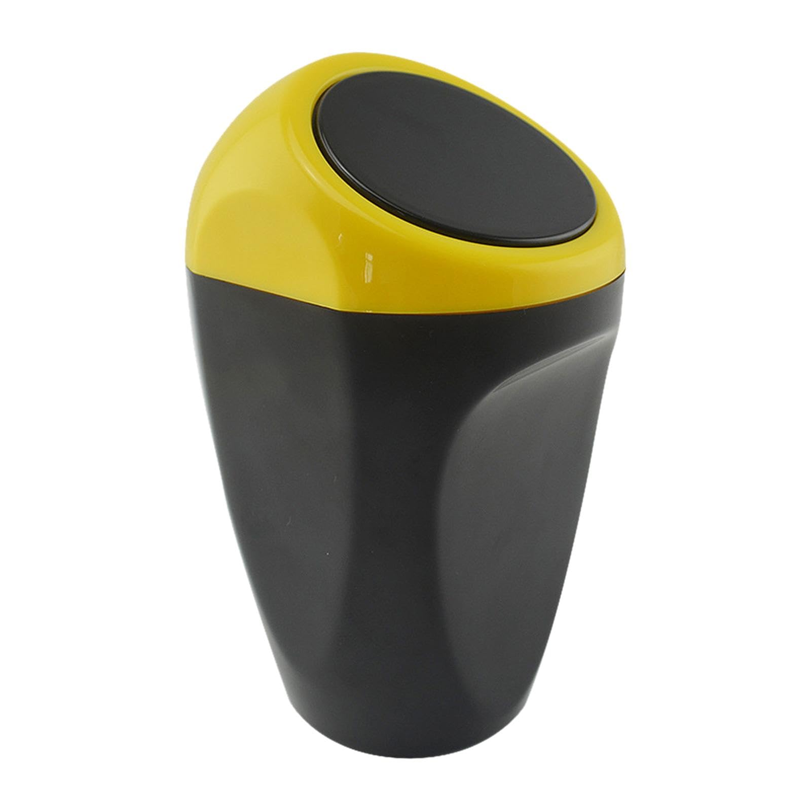 BNF Car Dustbin Mini Garbage Bin with Press Cover for Dinning Room Durable YellowTrash Cans Wastebaskets Household Supplies Clea
