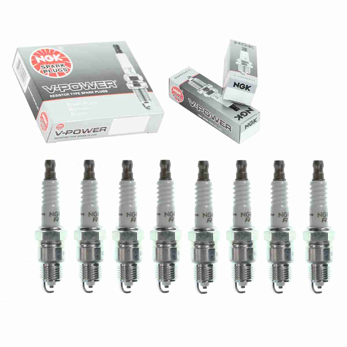 8 pc NGK V-Power Spark Plugs compatible with Ford F-150 5.0L V8 1989-1996