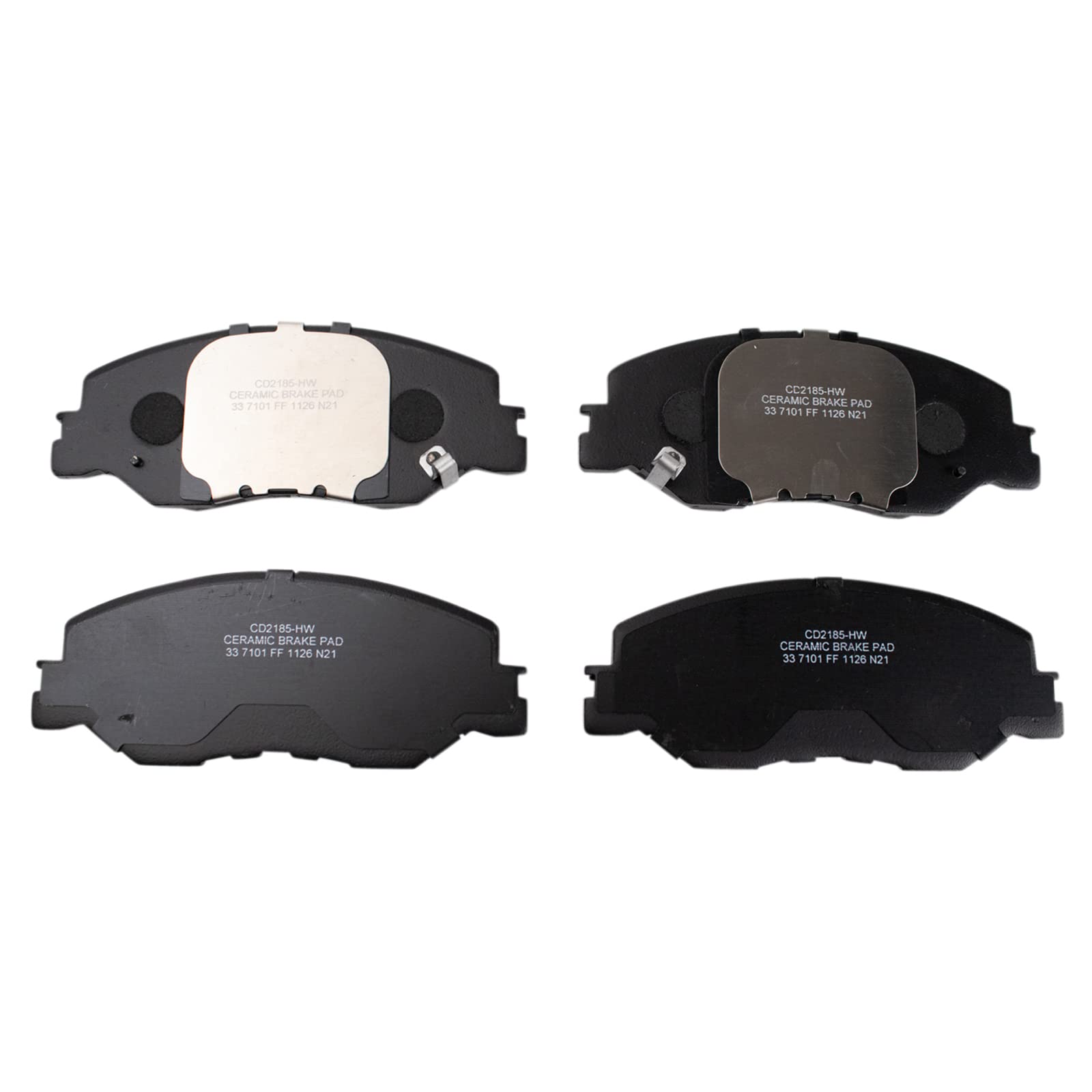 TRQ Front Brake Pads Ceramic Compatible with 2022 Honda Civic 2019-2022 Insight
