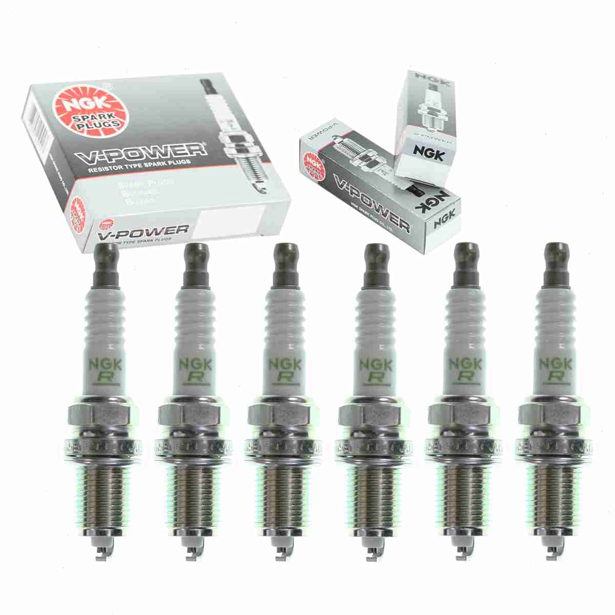 6 pc NGK V-Power Spark Plugs compatible with Toyota Pickup 3.0L V6 1988-1995