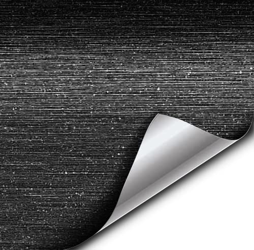 Vvivid Black Brushed Steel Vinyl Wrap Roll With Air Release Technology (10Ft X 5Ft)